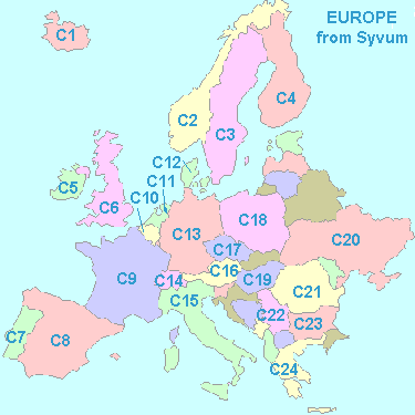La carte de l'Europe